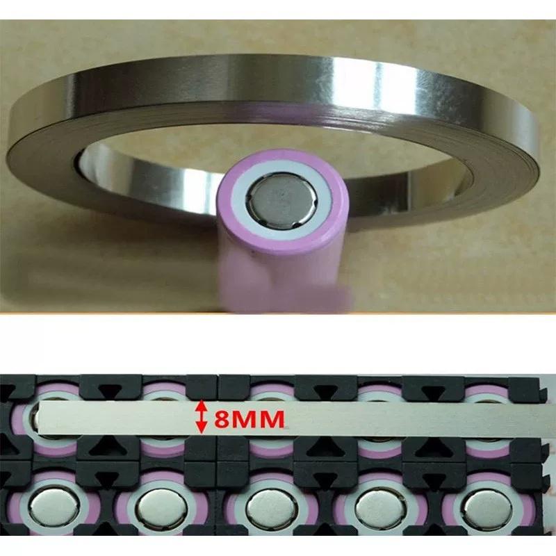 Nickel Plated Strip for 18650 21700 Battery 5m Roll 4/6/8/10mm Width for DIY Battery Pack Welding Projects