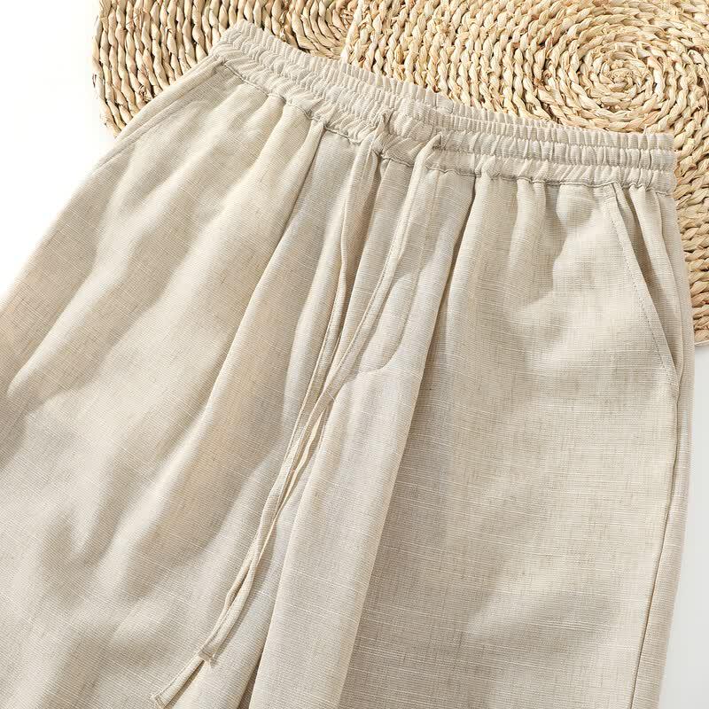 ROMON Men s Summer Tencel Linen Blend Casual Pants 5XL