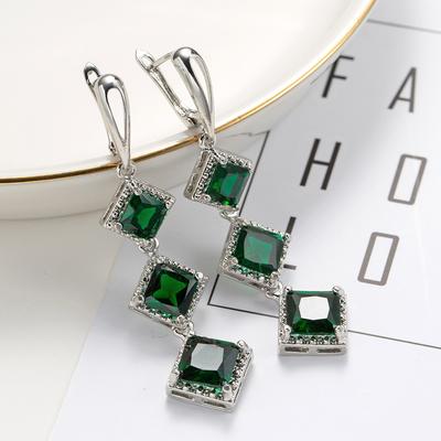 Lusso argento giallo oro rosa colore acqua blu verde pietra multicolore taglio diamante orecchini a goccia goccia d'amore gioielli di fidanzamento con fascia da sposa