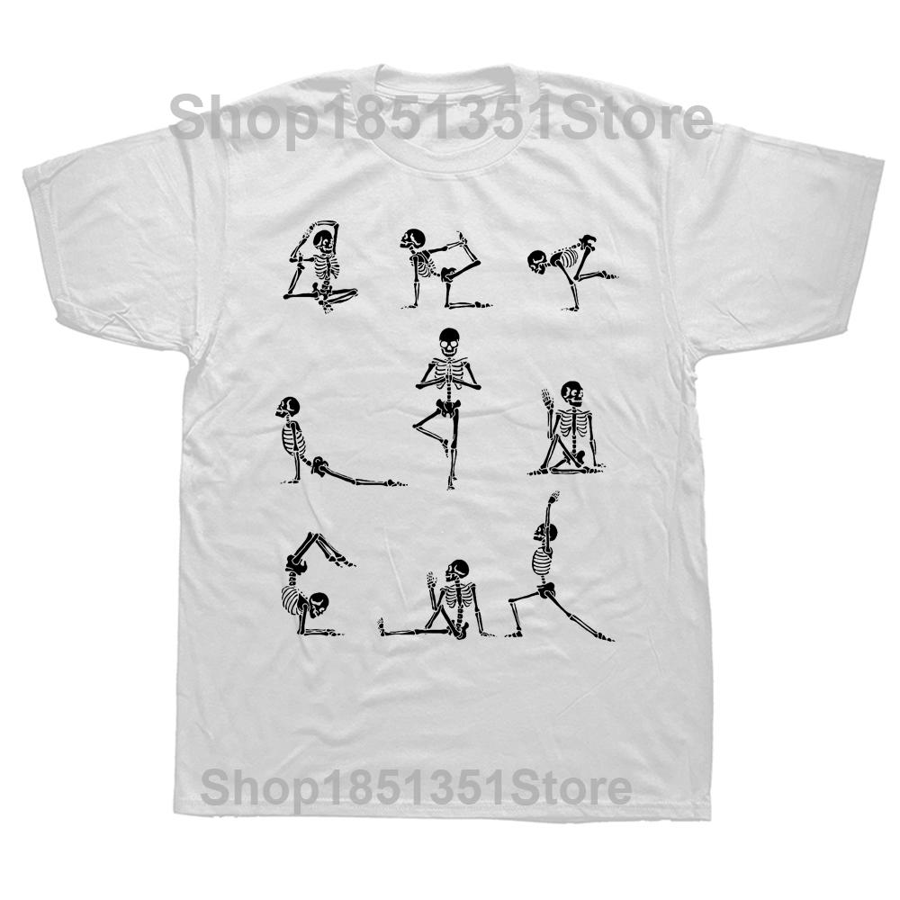 

Funny Yoga Skeleton T Shirts Graphic Cotton Streetwear Short Sleeve Birthday Gifts Summer Style Tshirt Mens Clothing S