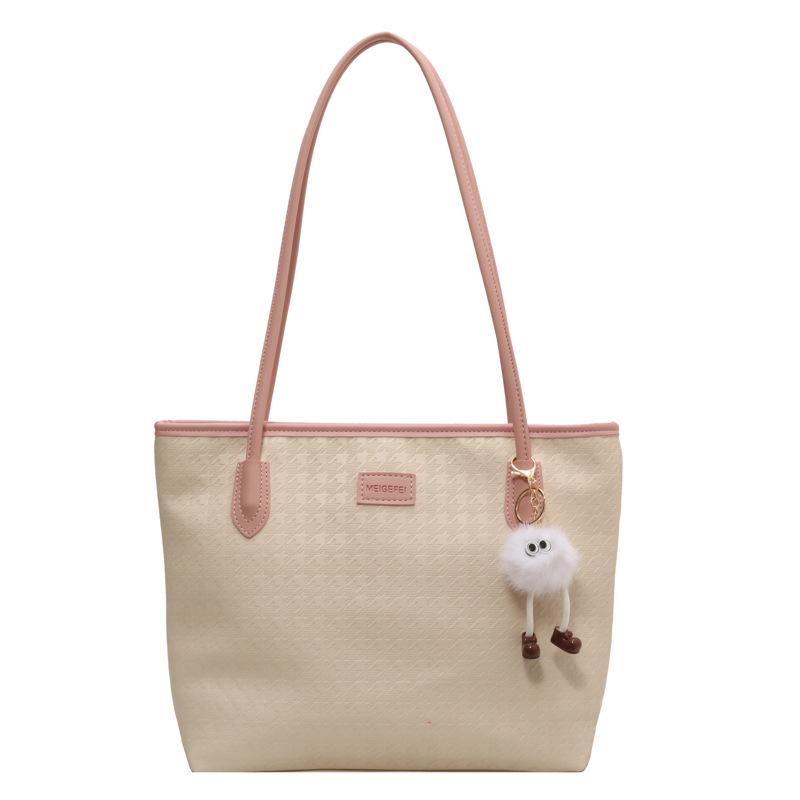 

Жіноча сумка-тоут великої місткості: 2025 Нова повсякденна сумка через плече для роботи/студентів рожевий