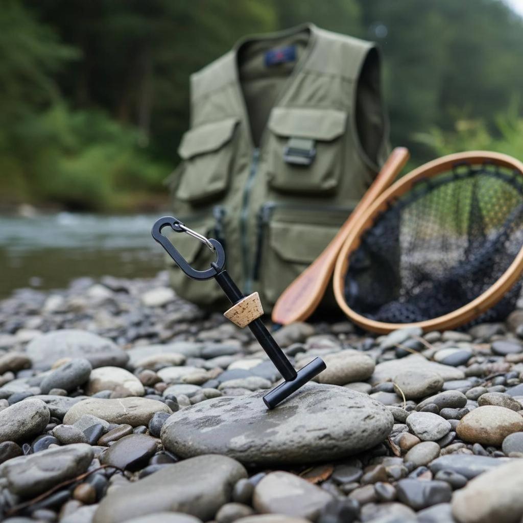 Fly Fishing Tippet Spool Holder Black Tippet Holder Sports Equipment Aluminum Metal