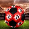SIZE 5 Atlas Football Club (Black & Red Background) Soccer Ball Colorful All Ages Machine Stitched PVC Competition Ready Durable High-Bounce