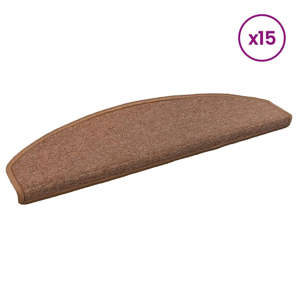 Self Adhesive Stair Protectors 15 pcs Brown 80 x 24.5 x 3.5 cm