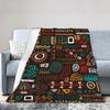 Colorful Traditional Ethnic Tribal Pattern  Blanket Cover Fleece  Ultra-Soft Throw Blanket for Bedroom Sofa Bedspread