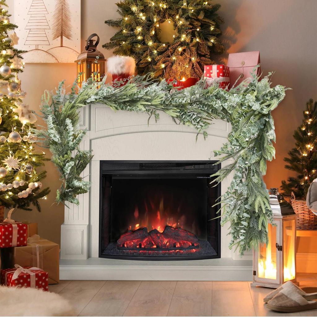Christmas Pine Garland Realistic Artificial Soft Green Christmas Decoration Fireplace Garland Holiday Decorations For Home