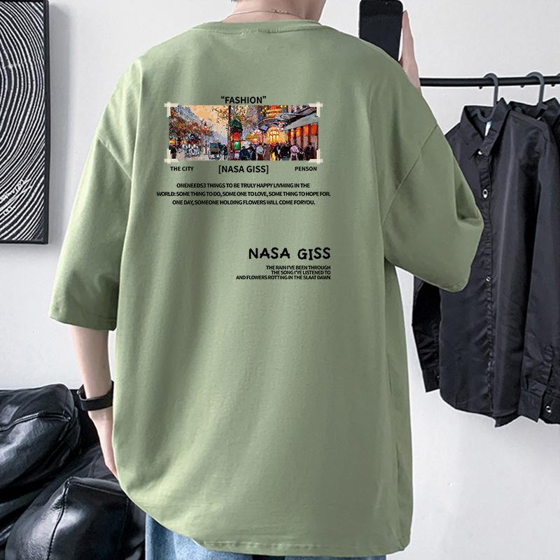 Nasa Giss Mens Oversized Drop Shoulder T-Shirt 100% Cotton Streetwear Tee