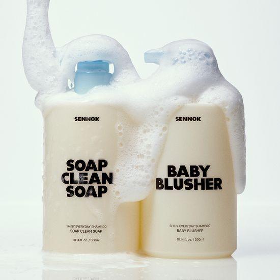 SENNOK Shiny Everyday Shampoo 300ml (2 Types) (Soap Clean Soap/Baby Blusher)