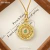 Gold-Style Rotating Diamond Filigree Gourd Ruyi Pendant Sweater Chain
