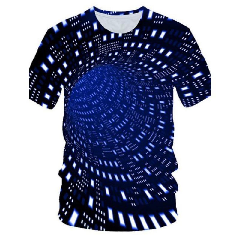 Men's Trendy T-shirt Loose Same 3D Printed Clothes Student Short Sleeved T-shirt