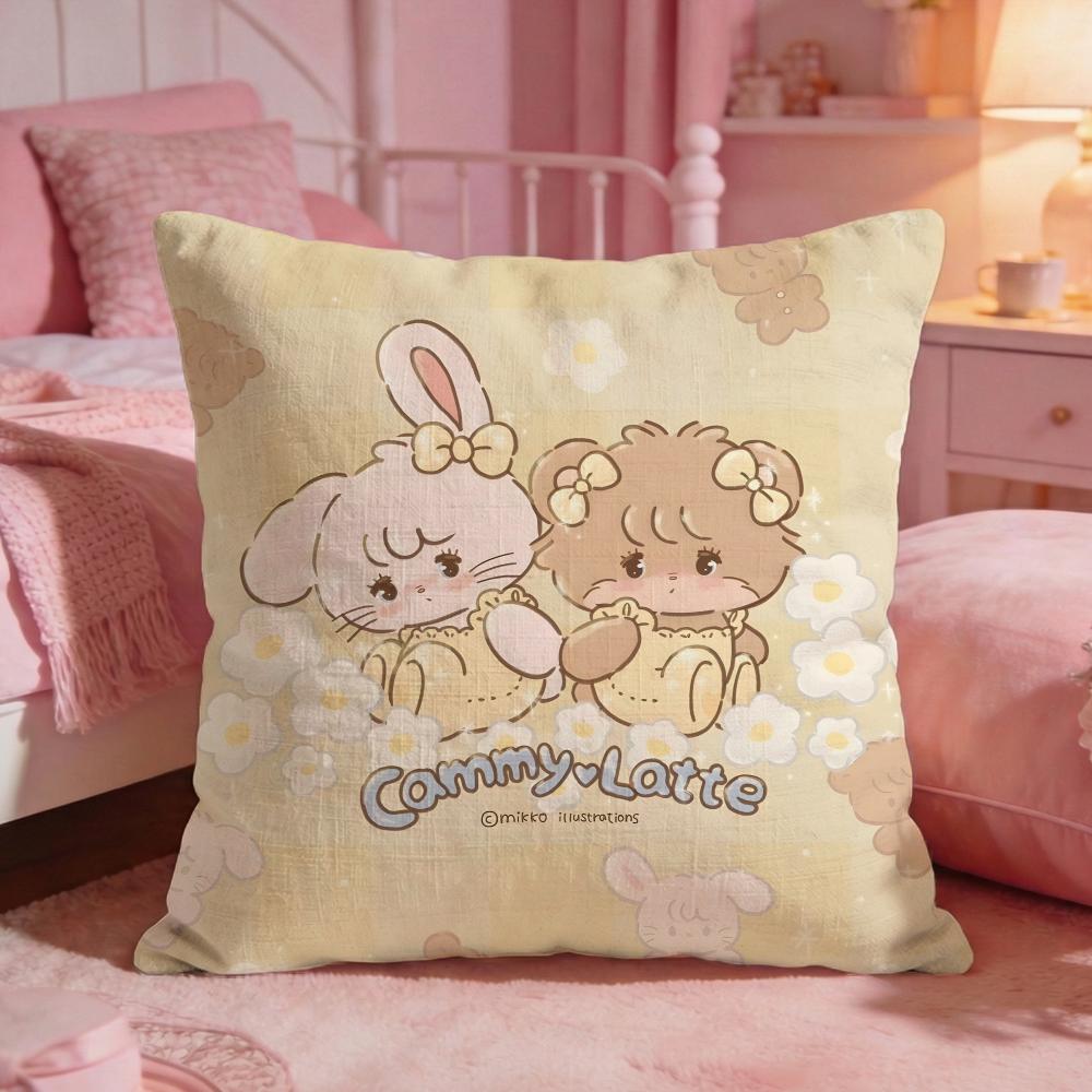 MMikkoS Cute Cat Cartoon Cushion Cover Premium Comfort Reversible Pillow Cove Two In One Design For Any Room  Car Interior