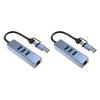 Aluminiumlegierung USB C USB A zu RJ45 Ethernet Adapter Hubs Unterstützt 1000Mbps 100Mbps Schnelles Netzwerk für Laptop PC