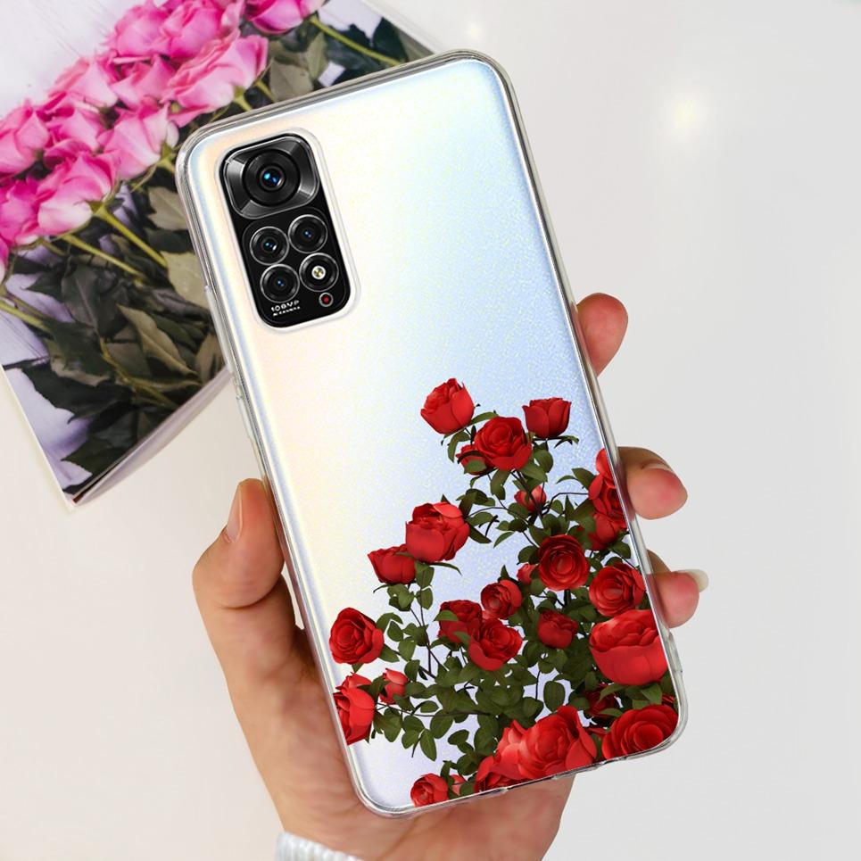 Transparent Soft TPU Coque For Xiaomi Redmi Note 11 Pro 4G 5G Note 11 11s Case Women Girly Fashion Flower Butterfly Funda Shell