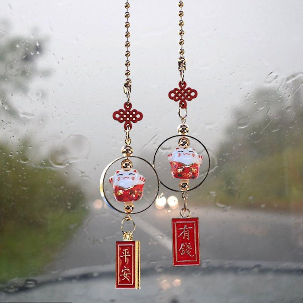 Ceramic Cat Lucky Cat Lucky Cat Fortune Cat Car Pendant Cat Car Hangings Decor Fortune Cat Interior