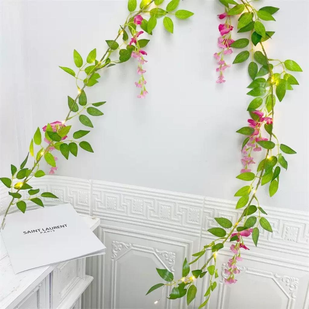 JOYBLISS 20LEDs 40LEDs 100LEDs Cherry Blossom String Light Garland Artificial Flower Vines Fairy Lights for Bedroom Wedding Party Holiday Decoration