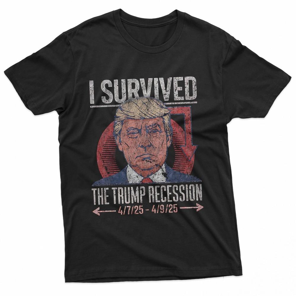 

I Survived The Trump Recession 2025 Parody Vintage TShirt Unisex T-Shirt XXXXL