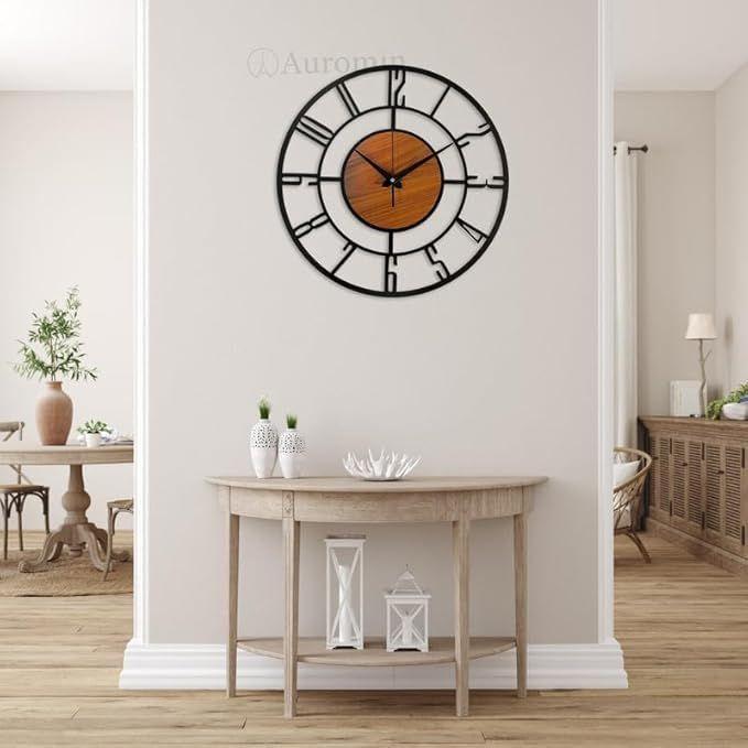 Metal Wall Clock for Living Room, , Hall, Kitchen, Office | Modern Wall Watch for Home Decor | Big Size Hanging Wall Clock | Battery Operated Clock