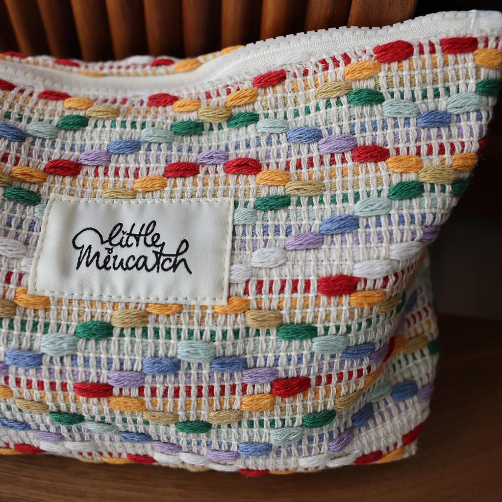 Miucatch Handmade Cosmetic Ethnic Colorful Makeup Pouch with Inner Large Easy To Storage Pouch for Travel and Zippered Storage Pouch, Style, Bag,