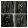 Fashion Creative Heart Angel Wings Chain Brooch For Women Men Suit Decoration Tassel Chain Pin Clothing Accessories Gifts