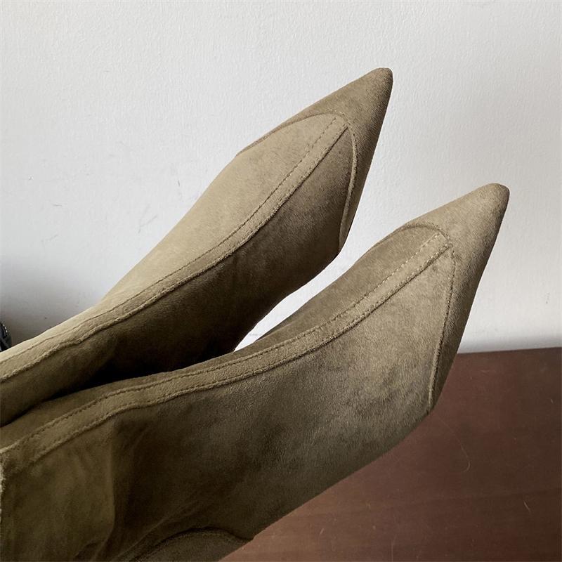 Eilyken 2025 New Autumn Winter Fashion Zipper Ankle Boots Woman Elegant Pointed Toe Thin Heels Party Prom Shoes Zapatos De Mujer