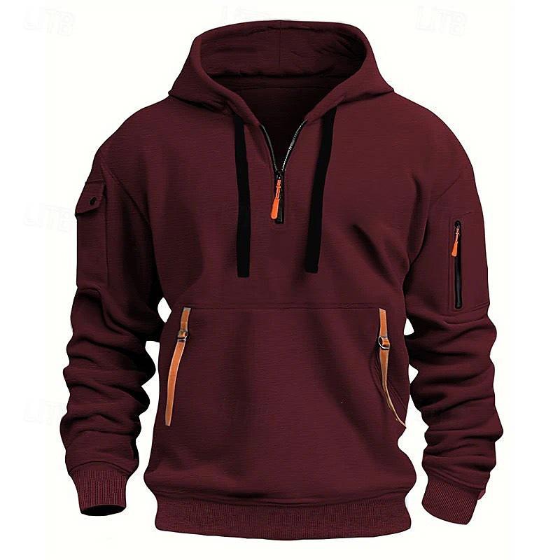 Unisex Trendy V-neck Zipper Fleece Hoodie - 220g Thickened Warm Autumn/Winter 2024 Collection