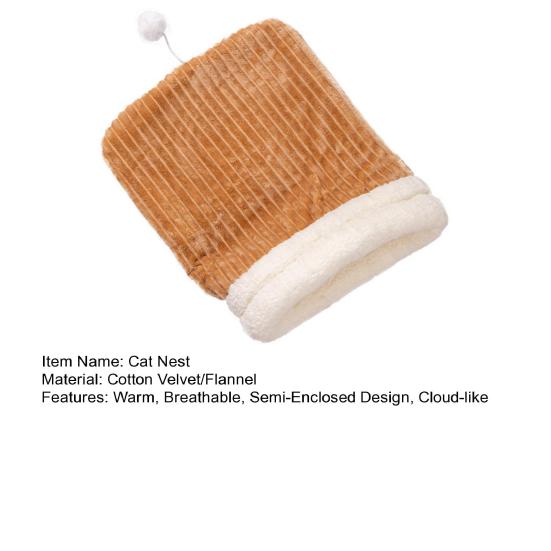 Cat Sleeping Bag Cozy Winter Plush Cat Sack Warm Pet Bed Cave Kittens Tunnel Calming Bed Pet Hideaway for Kittens Puppies Rabbits