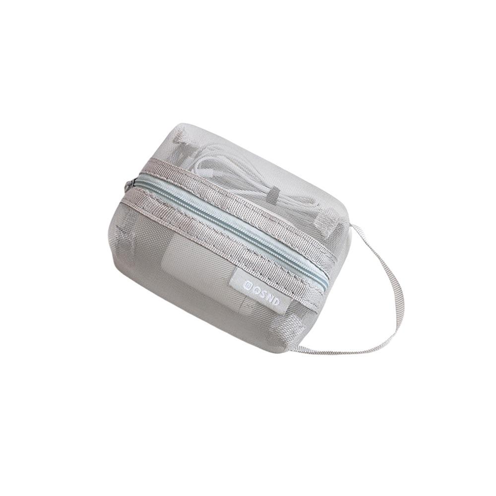 Multipurpose Nylon Transparent Storage Bag Square Lightweight Mesh Storage Pouch Breathable Data Lines Organizer Home Use