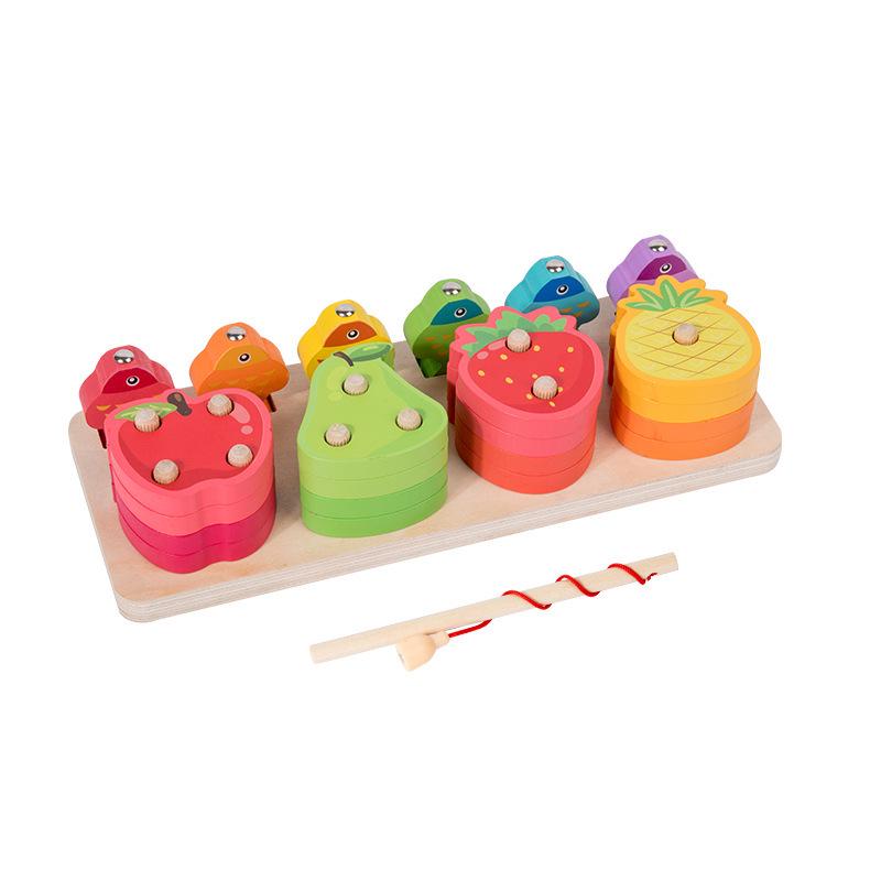 Wooden Fruit Beads Educational Toy for Kids: Hand-Eye Coordination & Montessori Learning