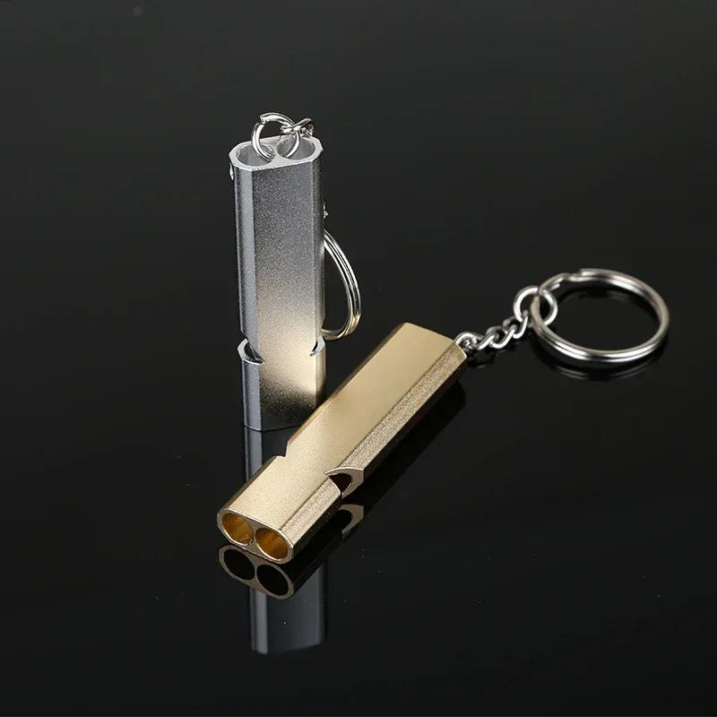 EDC Whistle Emergency Survival Whistle Keychain Aluminum Alloy Outdoor Camping Hiking Accessory Tools High Decibel Whistle Tool