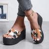 Sequin Slippers Women's 2024 Bling Wedge Platform Slippers Summer Beach Casual Slides Woman Shoes Plus Size 43 Open Toe Footwear