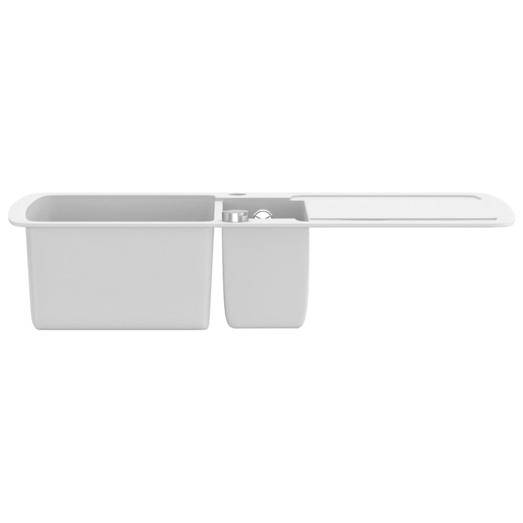 Granite Double Basin Sink White