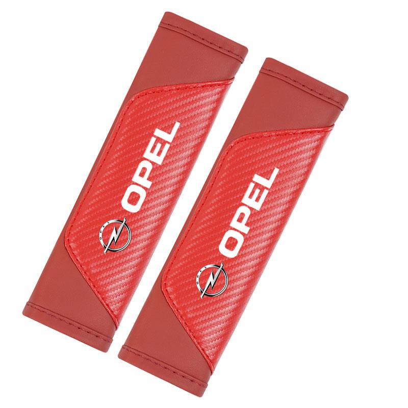 2pcs Car Seat Belt Cover Leather Shoulder Pad Accessories For Opel Astra Insignia Vivaro Corsa Mokka Zafira Vectra OPC Vauxhall