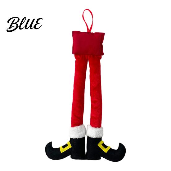 Christmas Elf Leg Decorations Hanging Ornaments, Red Green Striped Fabric Lightweight for Holiday Tree Fireplace And Car Interior Party Supplies