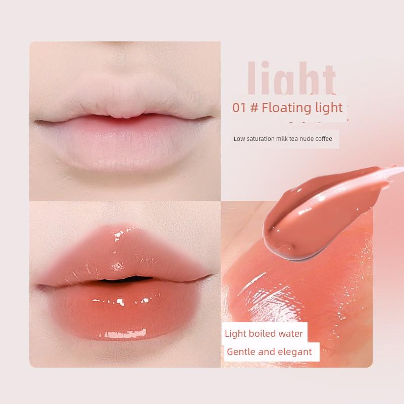 Novo Lip Lacquer Mirror Water Light Pure Desire Glass Lips Do Not Fade No Stain On Cup Lip Gloss Nude Color Series Lipstick Student Cheap