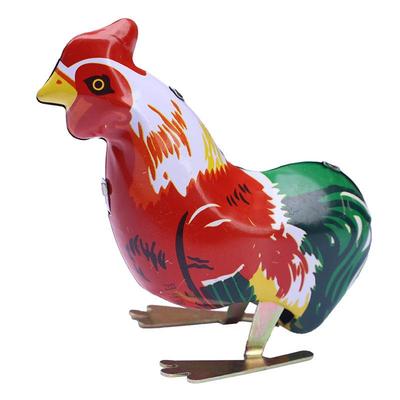 Tin Rooster Wind-Up Toy, 3 Pieces