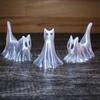 3Pcs Cute Unique Plastic Desktop Ornament For Christmas Thanksgiving Glow-in-the-Dark Cat Figurines Office & Home Decoration