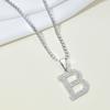 B Letter Necklace Men'S And Women'S Personalized Trend Full Diamond Pendant Long Sweater Chain