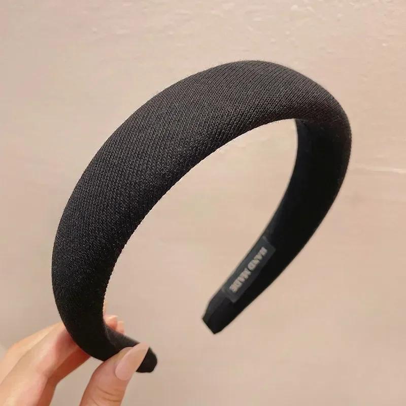 1/5pcs Plain 1.5CM Wide Headband Girls Fabric Covered Resin Hairbands Plastic Hair Hoop Kids Elastic Bands Hair Accessories