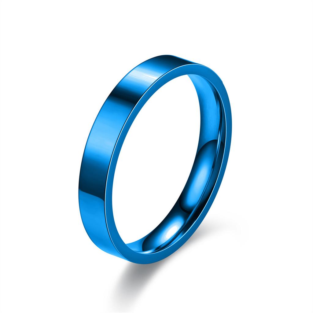 4mm Simplicity Flat Stainless Steel Rings Versatile Temperament Glossy Titanium Steel Finger Rings Youth Boy Girl Daily Jewelry