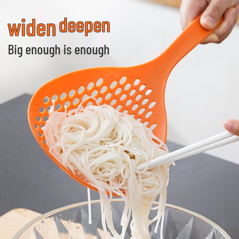 Large High-Temperature Resistant Japanese Plastic Colander Strainer Spoon for Noodles and Dumplings Orange [No Packaging]