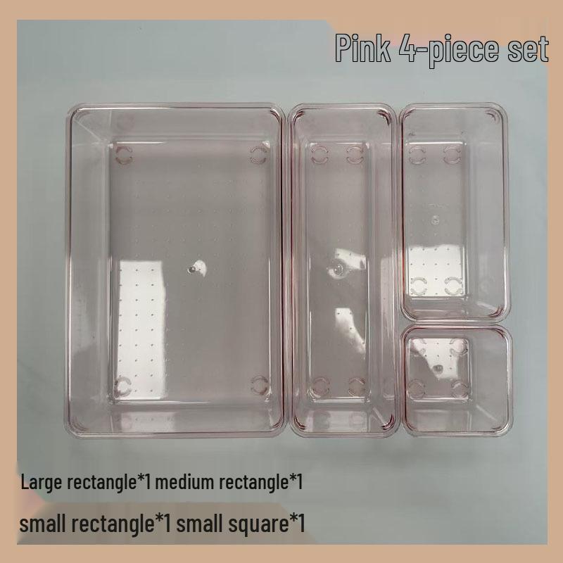 Przezroczysty pojemnik z szufladami do przechowywania sztućców kuchennych, kosmetyków na biurko i drobiazgów