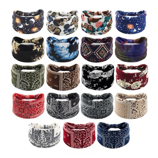 Large Bandeau Bohème Respirant Extensible Yoga Entraînement Cheveux Noués Femmes Africaines Filles Enveloppement de Tête Accessoires pour Cheveux