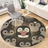 1pc Penguin Love Office Round Area Rug, Under Office Chairs Bedroom Living Room Home Decor, Room Deco, Available in Various Sizes