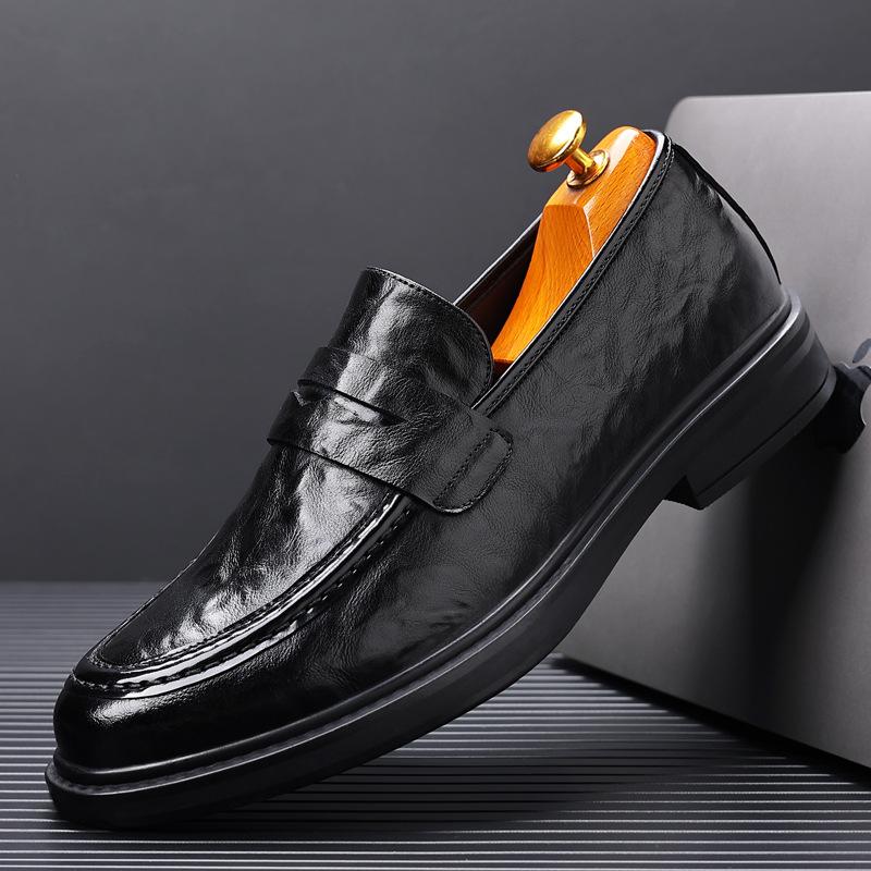 2025 autumn new men's business dress leather shoes men's elderly foot cover leather breathable casual leather shoes 98003