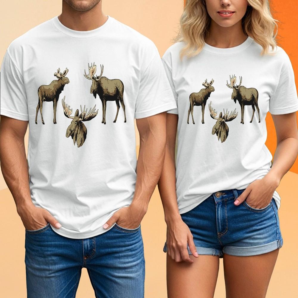 

Vintage Moose Wildlife T Shirt Unisex Nature Animal Forest Graphic Gift Art Top M