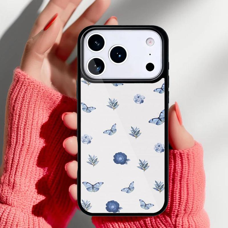 Cute Butterfly Phone Case for iPhone 17 16 15 14 13 Pro Max Back Cover for 12 11 Pro Coque