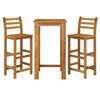 VidaXL Ensemble de Bar de Jardin 3 pcs, Table et Chaises avec Repose-Pieds, Ensemble de Meubles de Terrasse Extérieur, Bois 3154390