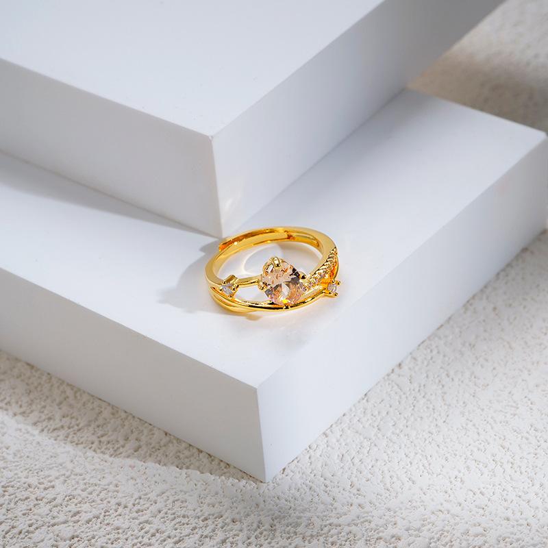 Universe Planet Trajectory Flash Diamond Ring Female Personality Princess Wind Cross Proposal To Give Girlfriend Gift