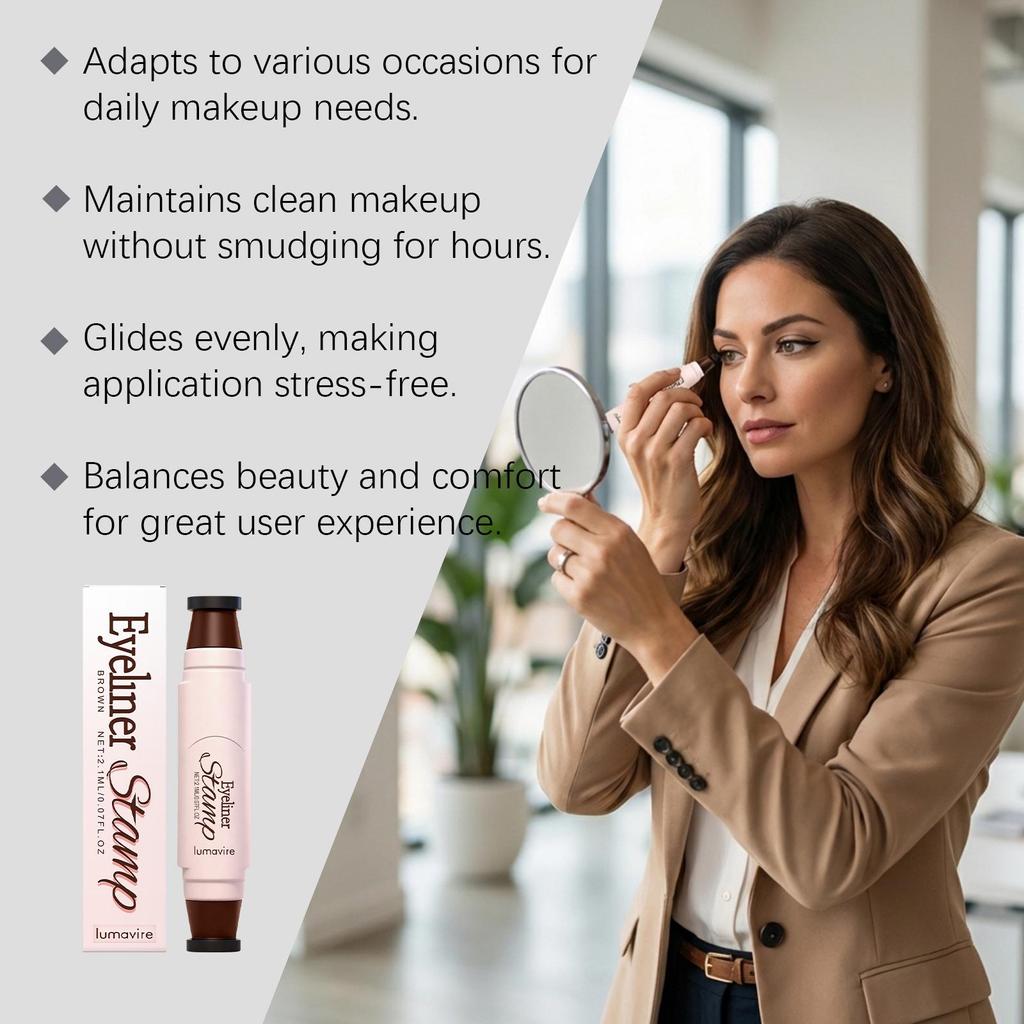 Lumavire Quick-Drying Brown Eyeliner Stamp Pen: Lazy-Person's High-Pigment Natural Soft-Focus Solution.
