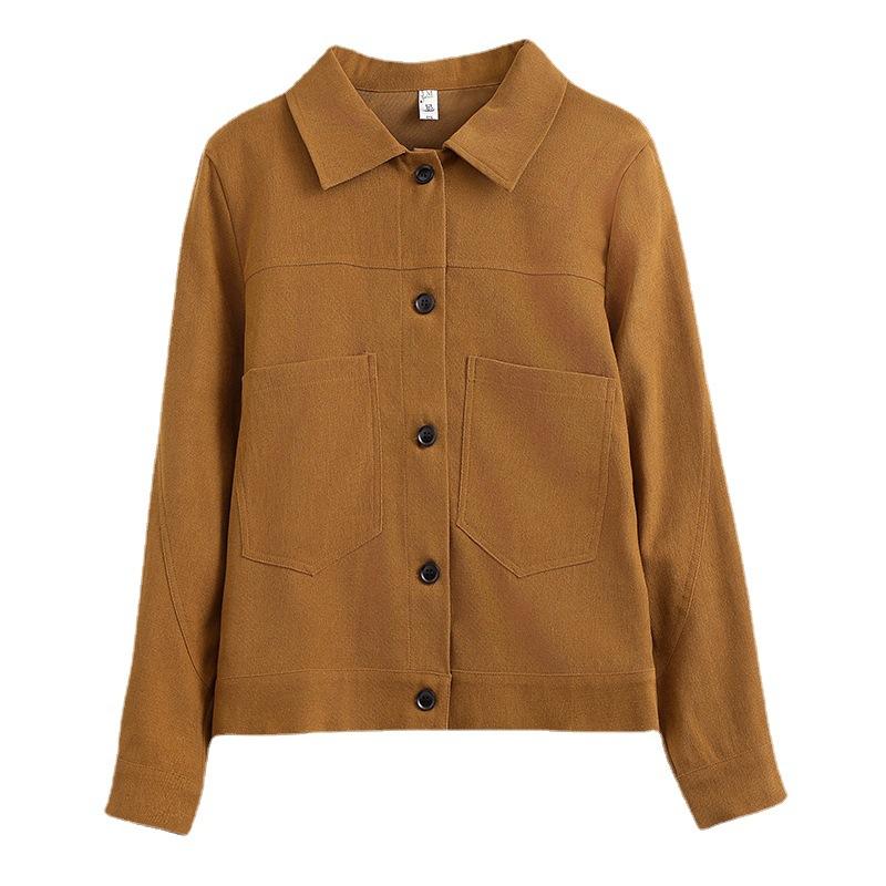 Short Coat Womens Autumn and Winter Updated Comfortable Fit Everyday Niche Design Sense Thin Jacket Popular Lapel Top